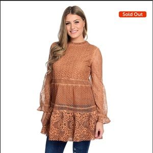 NWT Indigo thread Cole tiered baby doll top